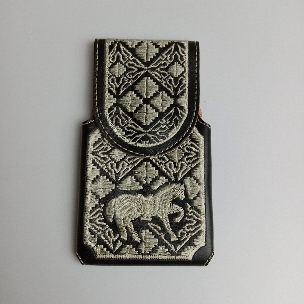 WESTERN LEATHER CELL PHONE CASE, FUNDA VAQUERA DE CUERO‎ COWBOY RODEO PHONE CASE
